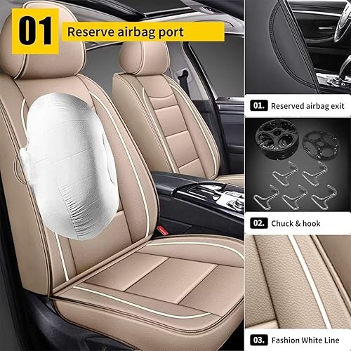 Miniatura 2 de YORKNEIC Juego completo de fundas de asiento para Volvo XC40 2019-2024, cojín protector de asiento de automóvil de piel sintética (juego completo de