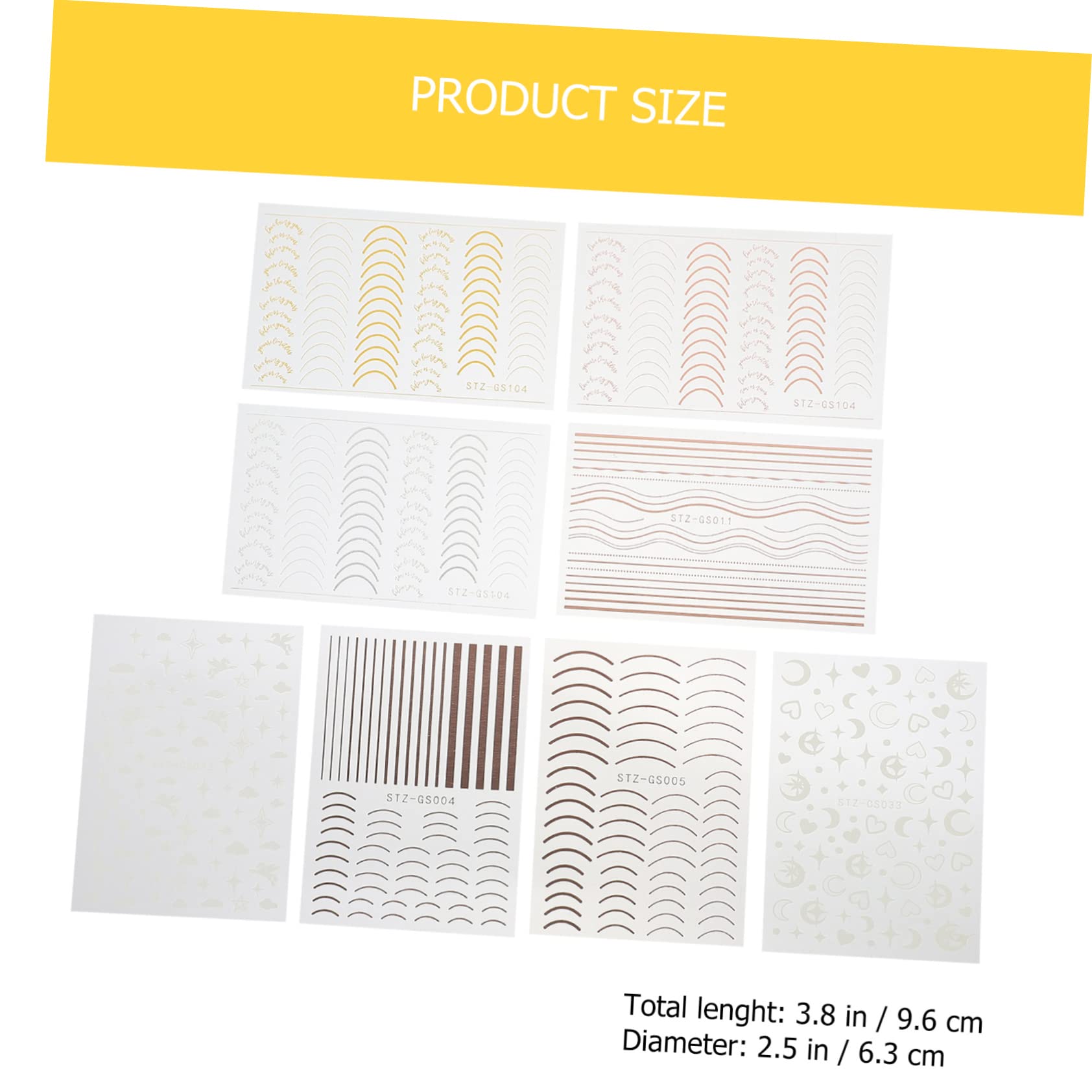 Didiseaon 5 Set Di Adesivi Per Nail Art Decalcomanie Adesivi Per Nail Art in Rilievo Adesivi Decorativi Per Unghie Per Donne Moda 8 Fogli * 5