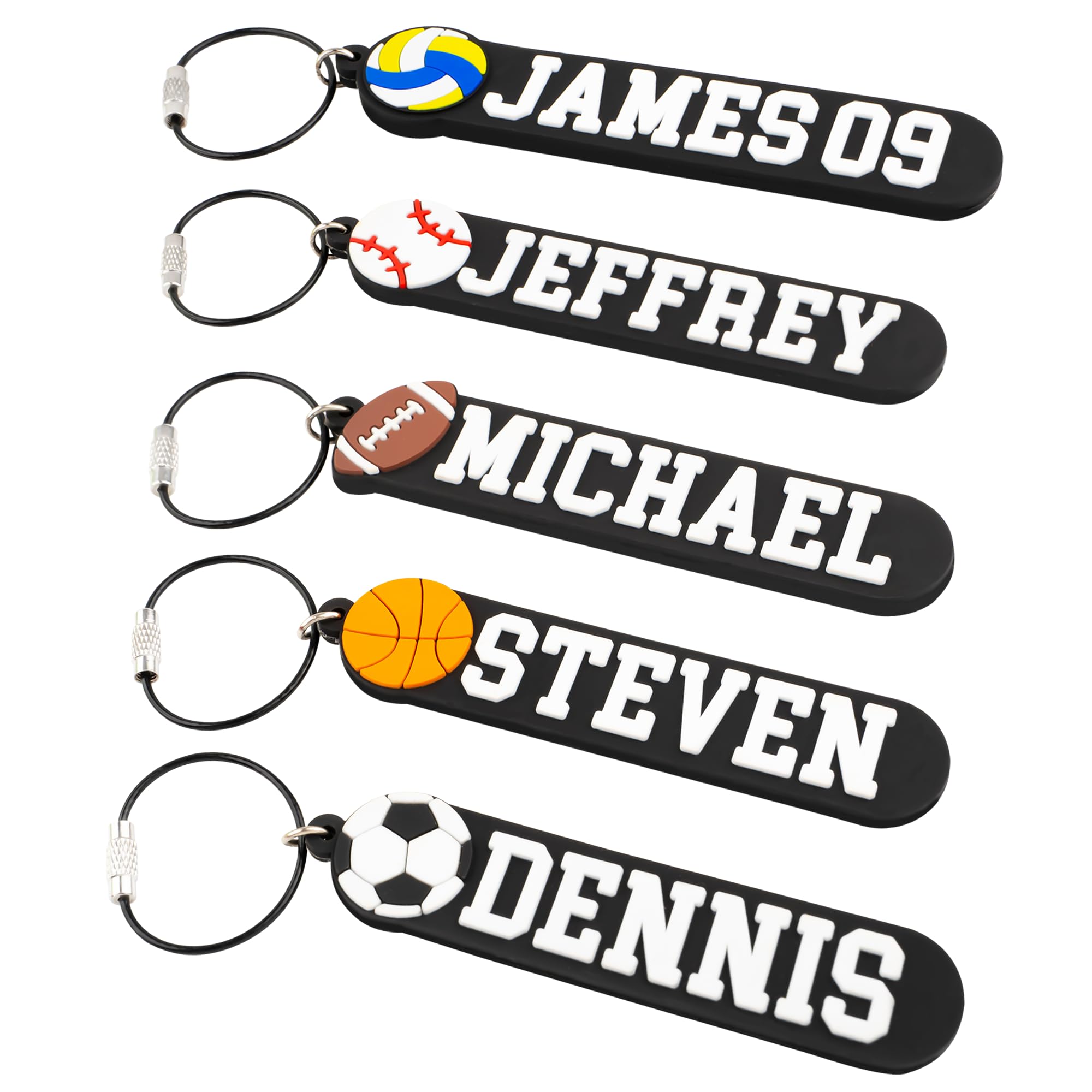 SODWINCO Custom Sports Bag Tag – Personalized Football, Baseball, Soccer, Basketball, Volleyball Name Tag – Durable PVC Luggage Tag for Kids, Athletes
