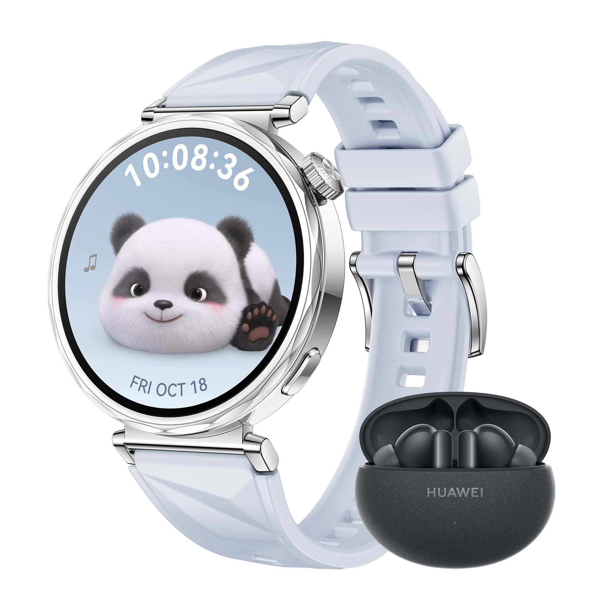 HUAWEI WATCH GT 5 41mm Smartwatch,Design elegante, Nuova modalità corsa e ciclismo, Monitoraggio della salute, 7 giorni1 di durata della batteria, iOS e Android, Blu + FreeBuds 5i Nero