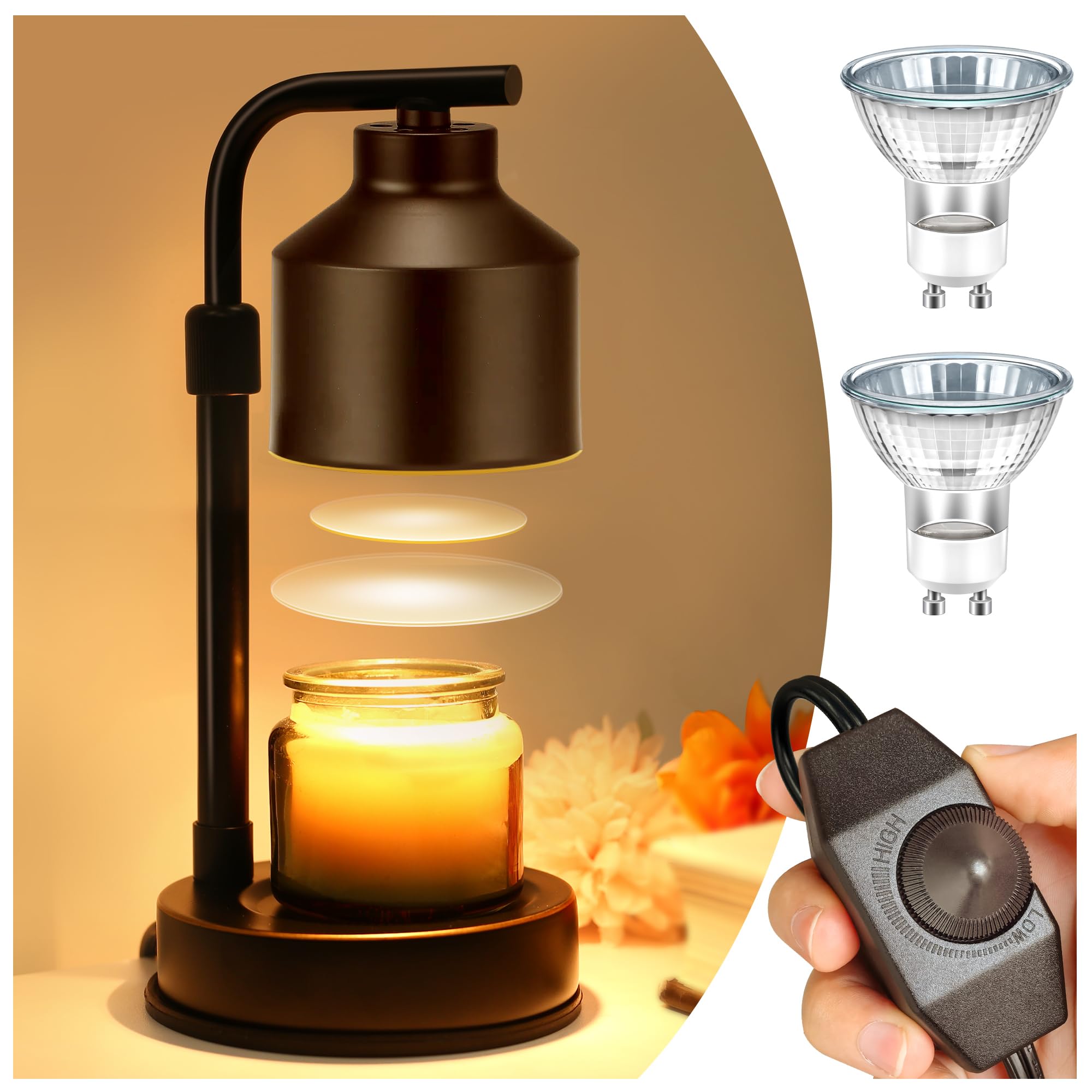 Amazon.com: DORESshop Dimmable Candle Warmer Lamp, Electric Candle Lamp  Warmer with Adjustable Height u0026 Heat, Compatible with Jar Candles, Candle  Warmer Lamps Scented Wax for Home Decor and Delicate Gift : Home