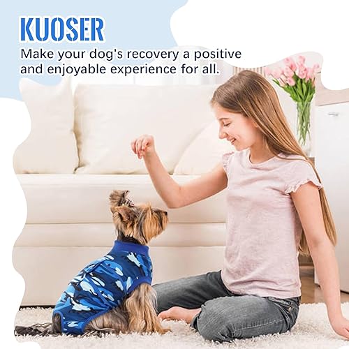 Miniatura 7 de Kuoser Traje de recuperación para perros y gatos después de la cirugía, camisa profesional de recuperación de mascotas, vendajes para heridas