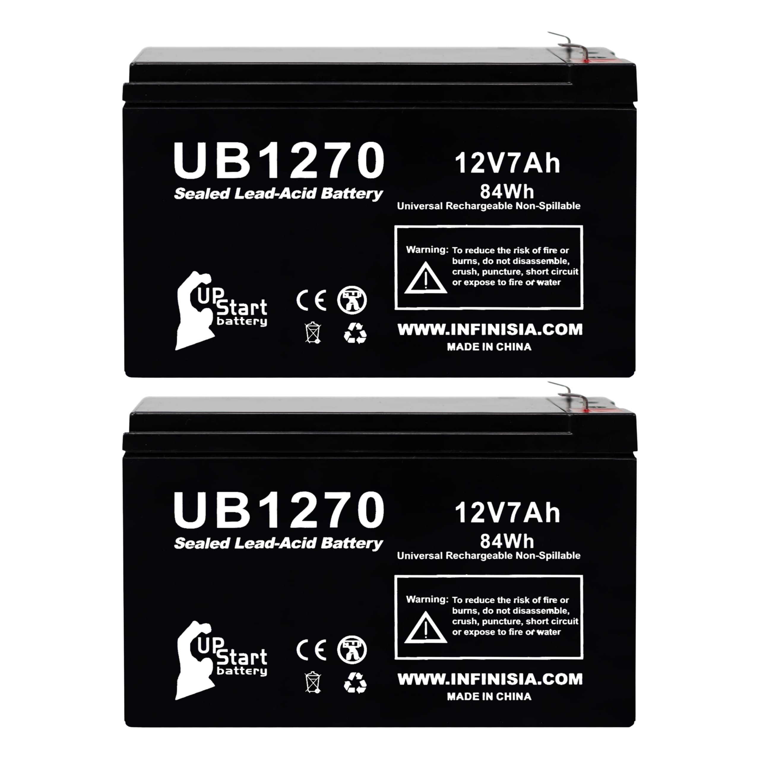 2-Pack 12V 7Ah UPS for APC APCRBC123 Battery Replacement - Compatible with APC BE750G Battery, Smart-UPS 750, RBC123 Surge Protector Backup, 12 Volt 7 Amp SLA