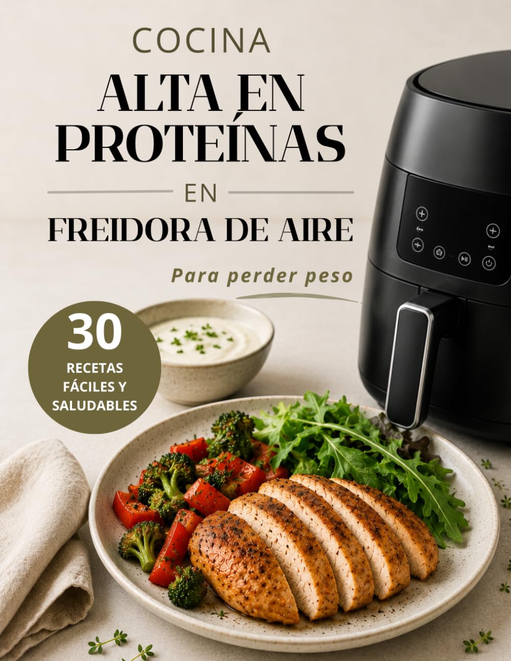 Cocina Alta en Proteínas en Freidora de Aire para Perder Peso: 30 Recetas Fáciles y Saludables para Aumentar la Saciedad, Comer Mejor y Alcanzar tus Objetivos