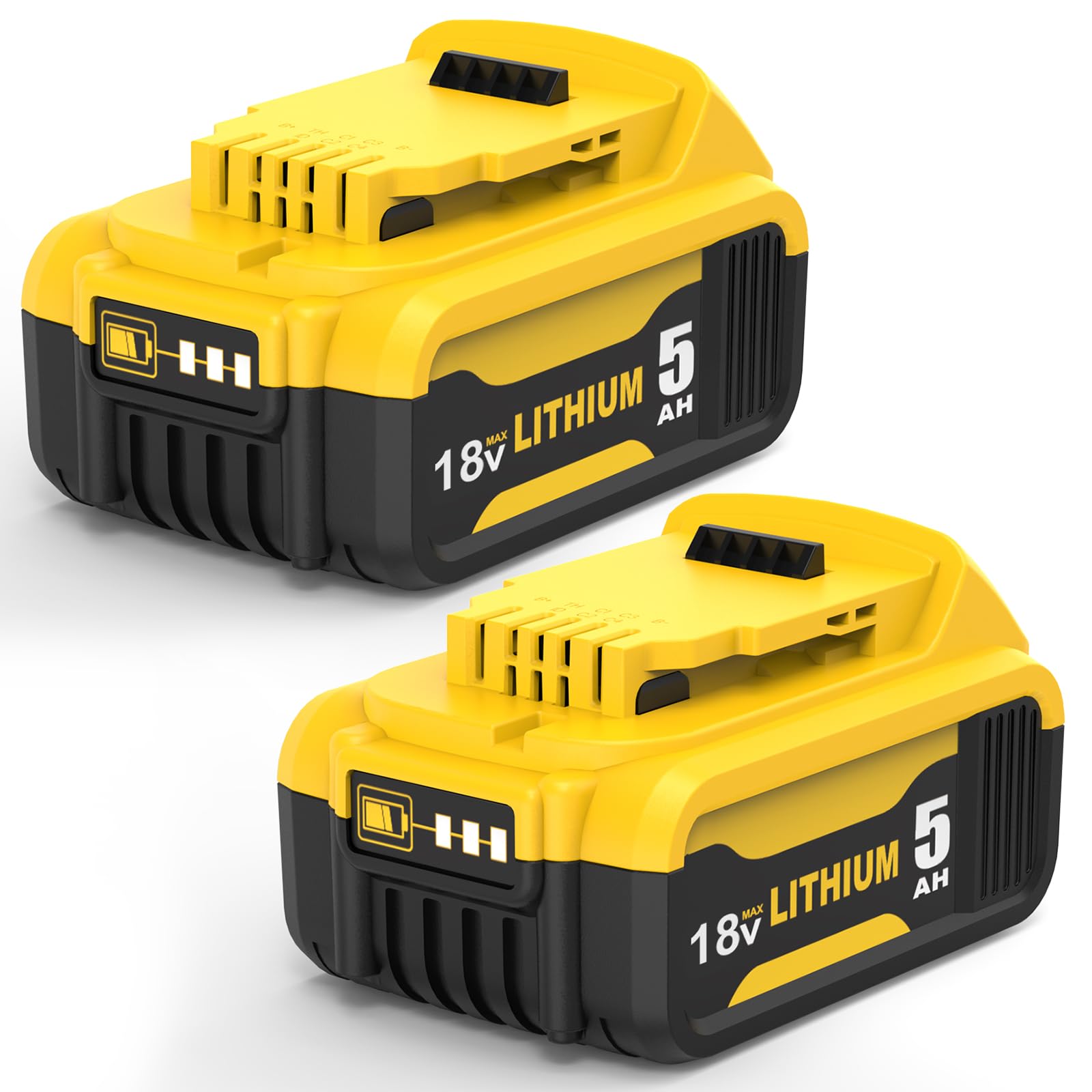 Batterie Dewalt 18V 5.0Ah - Compatible DCB204, DCB200 Etc. - Avec Indicateur LED
