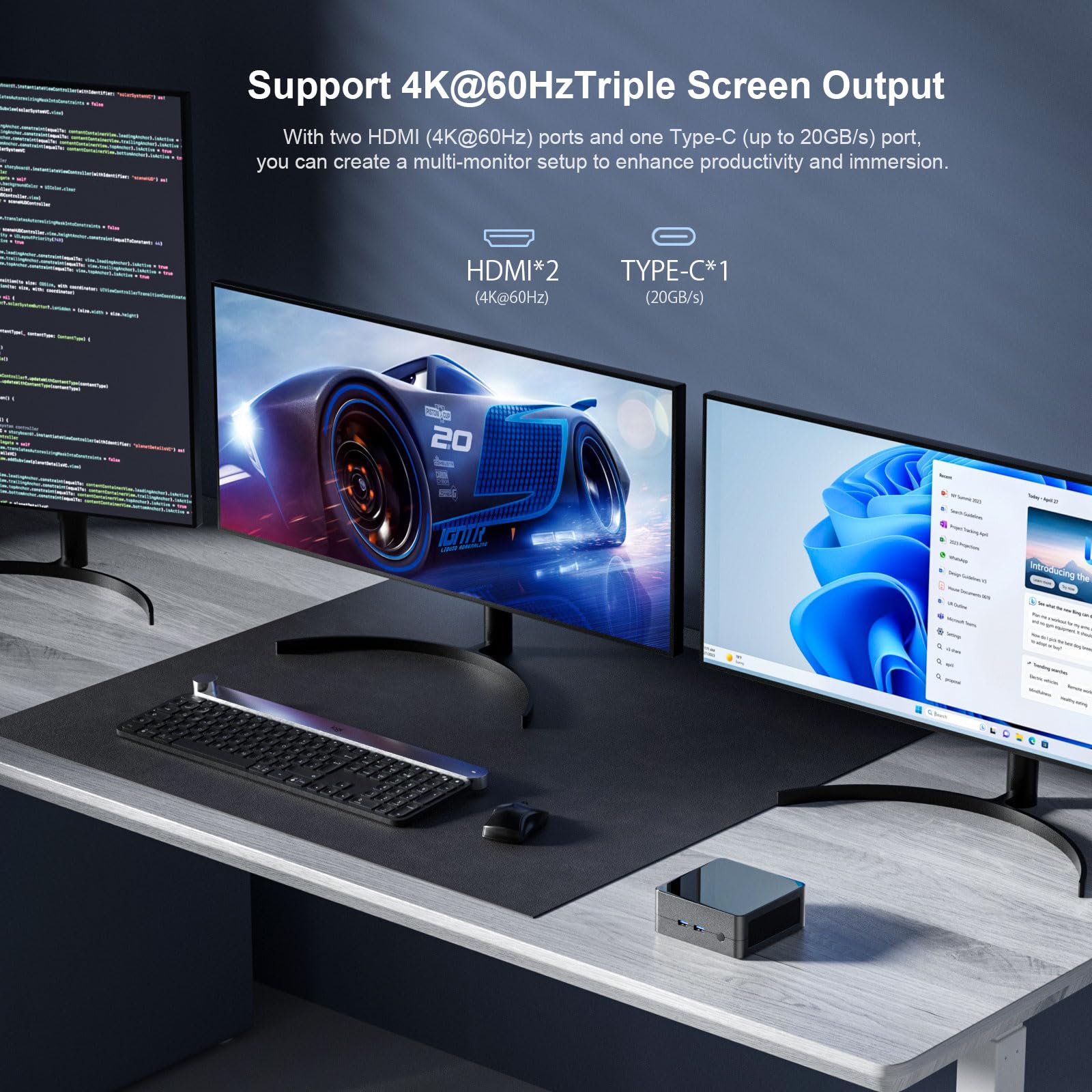 Triple Display Mini Pc Mini PC With AMD Ryzen 5 3550H - 16GB RAM