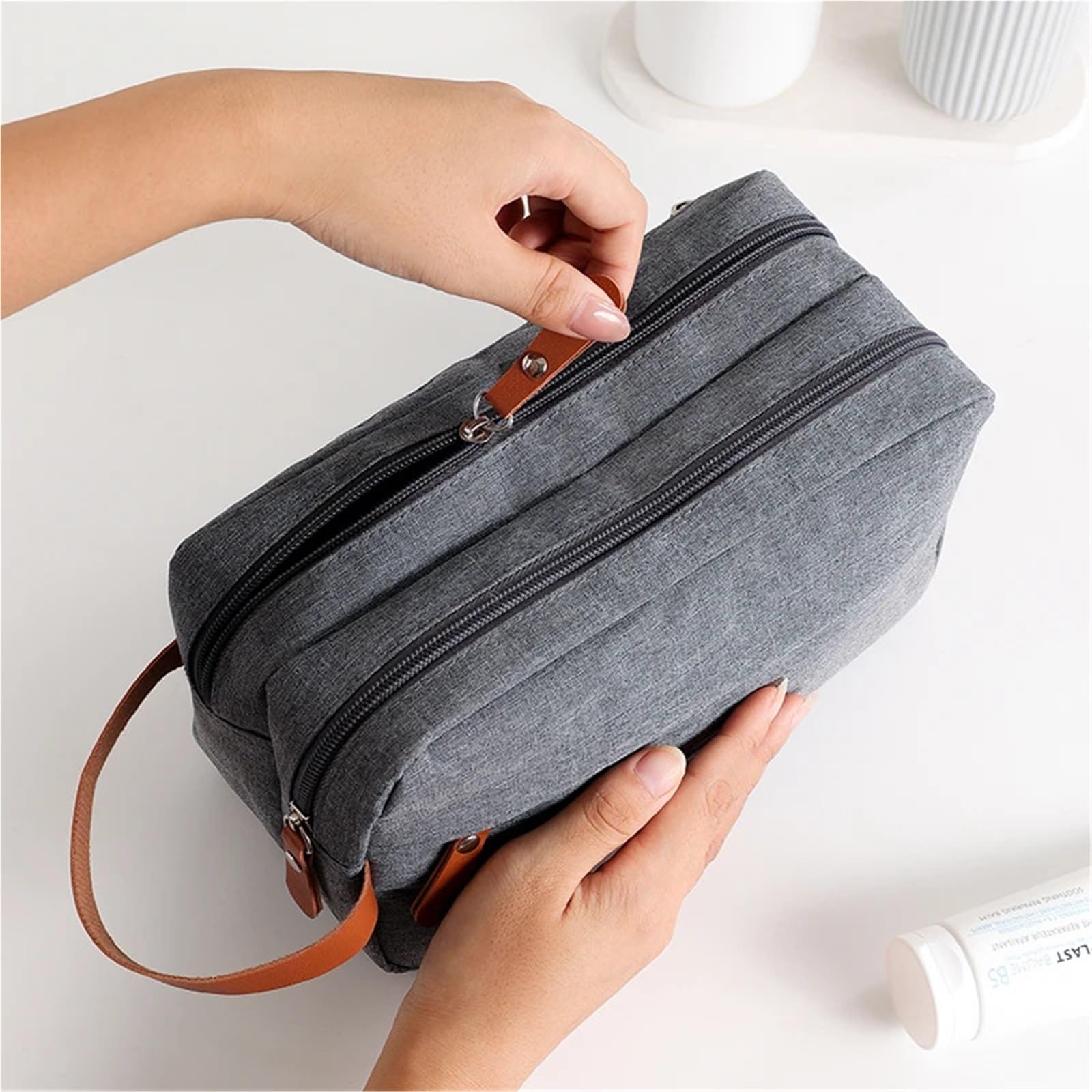 Neceser Bolsa de Aseo Colgante for Hombre, Bolsa de Lona Impermeable, Bolsa de Aseo de Viaje for Hombre, Bolsa organizadora de Almacenamiento de artículos de tocador for Hombre para Hombre(Blue)