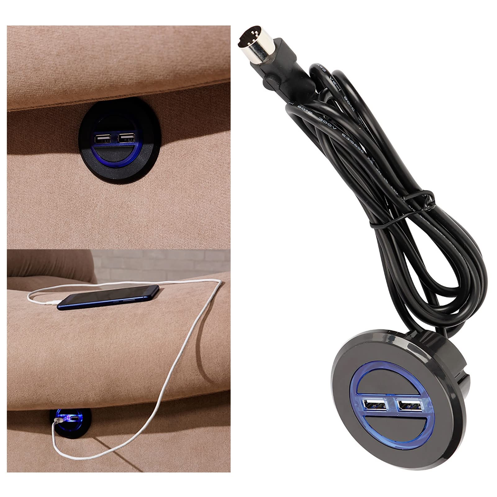 Télécommande Filaire 2 Boutons Pour Fauteuil Inclinable électrique - Prise 5 Broches, Courant 5A - Remplacement Direct