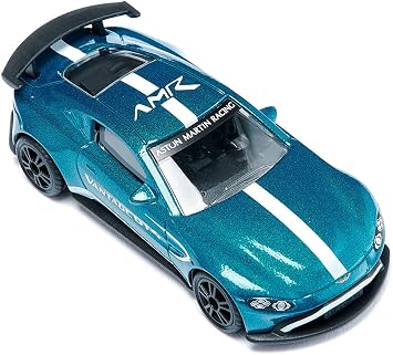 Siku Aston Martin Vantage GT4 1577 | Diecast Metal & Plastic Toy Vehicle Replica | Metallic Paint, Huge Rear Wing, Rubberized Tread, Detailed Design and Interior | Collectible Blister Series