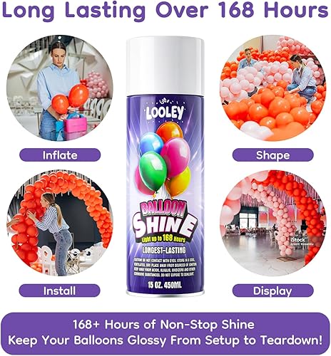 Miniatura 5 de Spray de brillo para globos, 15 onzas líquidas de más de 168 horas, ultra duradero, fórmula impermeable y brillo instantáneo, diseño que no se