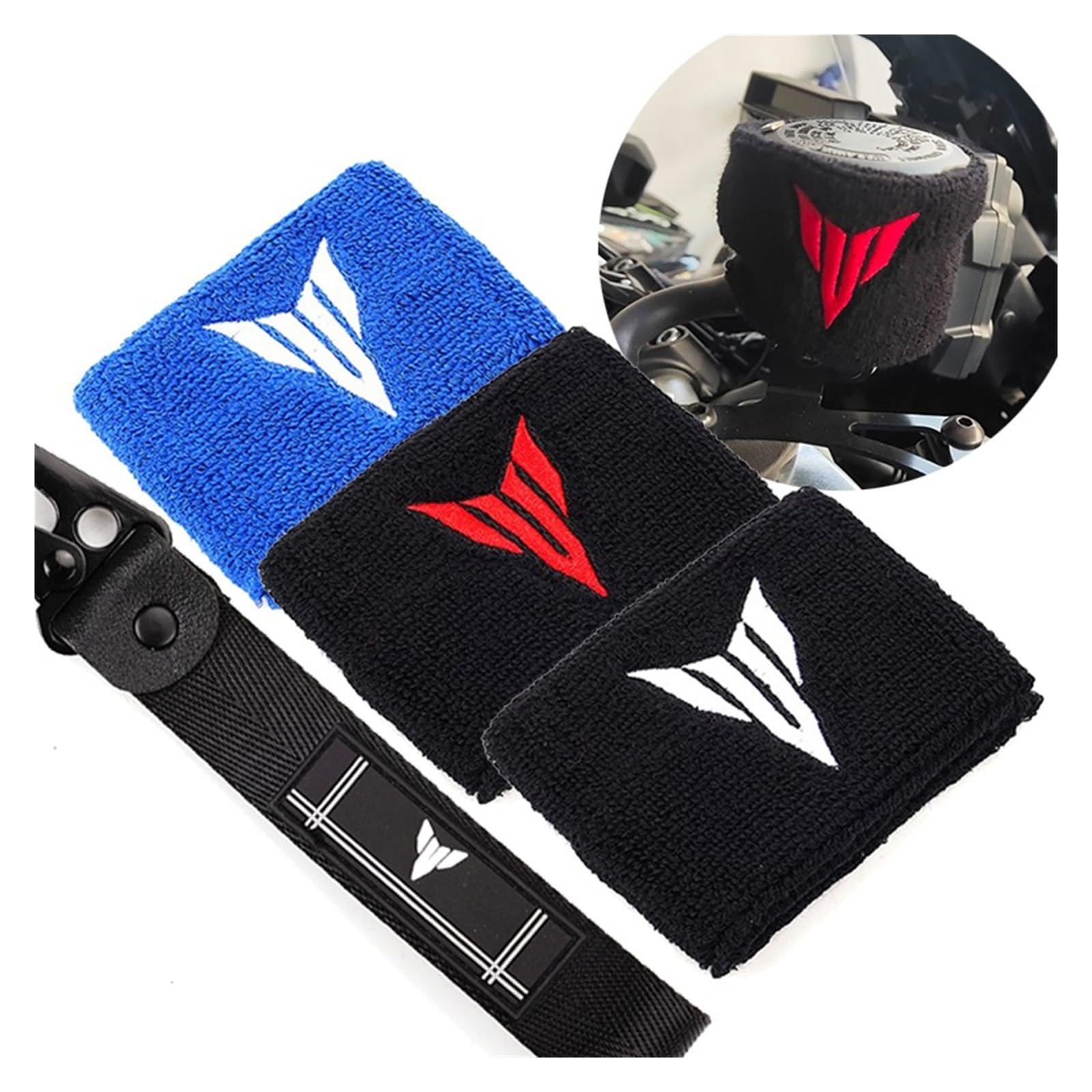 Accessories Brake Fluid Reservoir Cover Elastic Cuff Sock Logo MT Keychain Compatible with YAMAHA TRACER9 /GT Tracer9gt MT09 Mt10 2023 Mt07