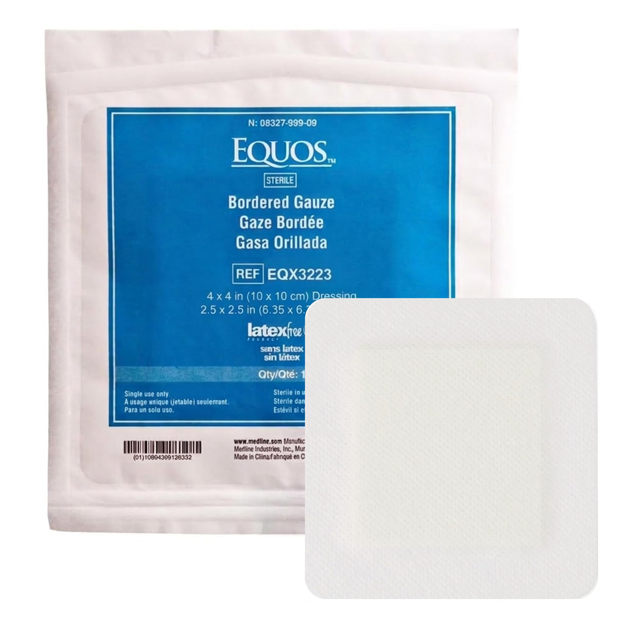 EQUOS Non-Stick Island Bordered Gauze Dressing, Sterile, 6" x 6", 25 Count — Amazon image 7