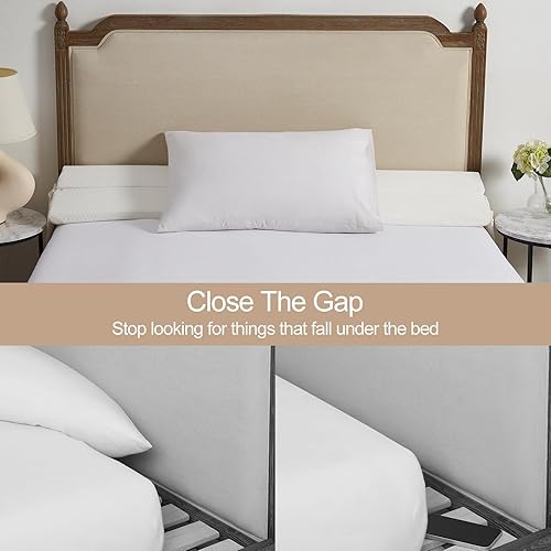 Miniatura 4 de Homemate Almohada plegable de cuña de cama tamaño King de 76 pulgadas para cabecero, relleno de espacio de cama mejorado entre el colchón y la