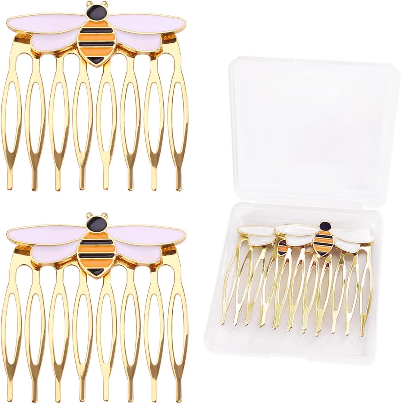 YHZMY 2 Pcs Hair Combs Slides For Women Decorative,Alloy Bee Hair Combs