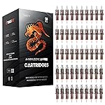 50 Assorted Tattoo Cartridge Needles Mixed Size 12 Round Liner Curved Magnum - 5 Pcs 1203RL - 10 Pcs each of 5RL, 9RM, 15M1-15 Pcs 1207RL Pro Disposable Membrane Tattoo Needles