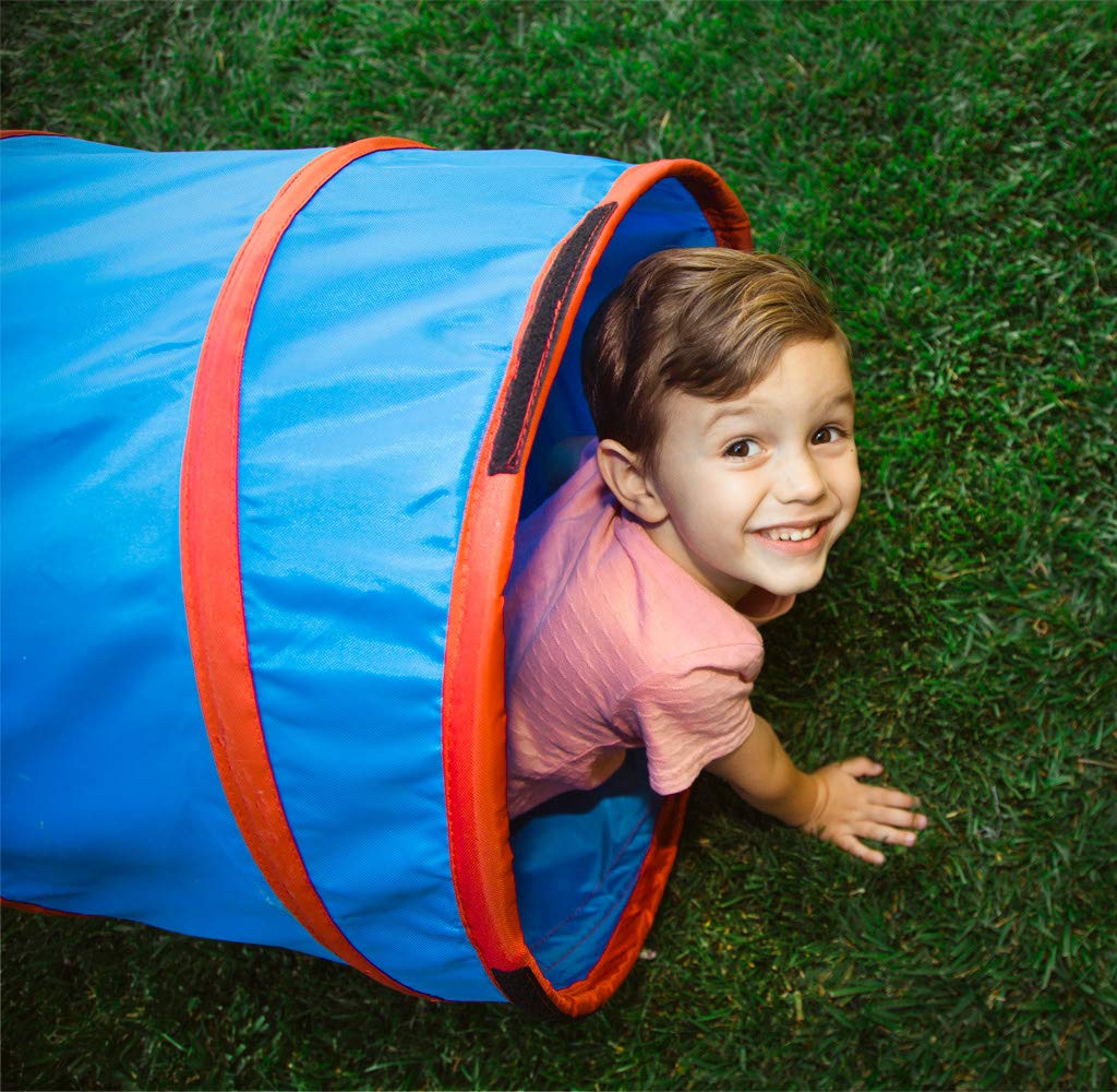 Pacific Play Tents 20513 Kids 9-Foot Institutional Crawl Play Tunnel, 9' x 22" Diameter, Blue/Red - Image 3