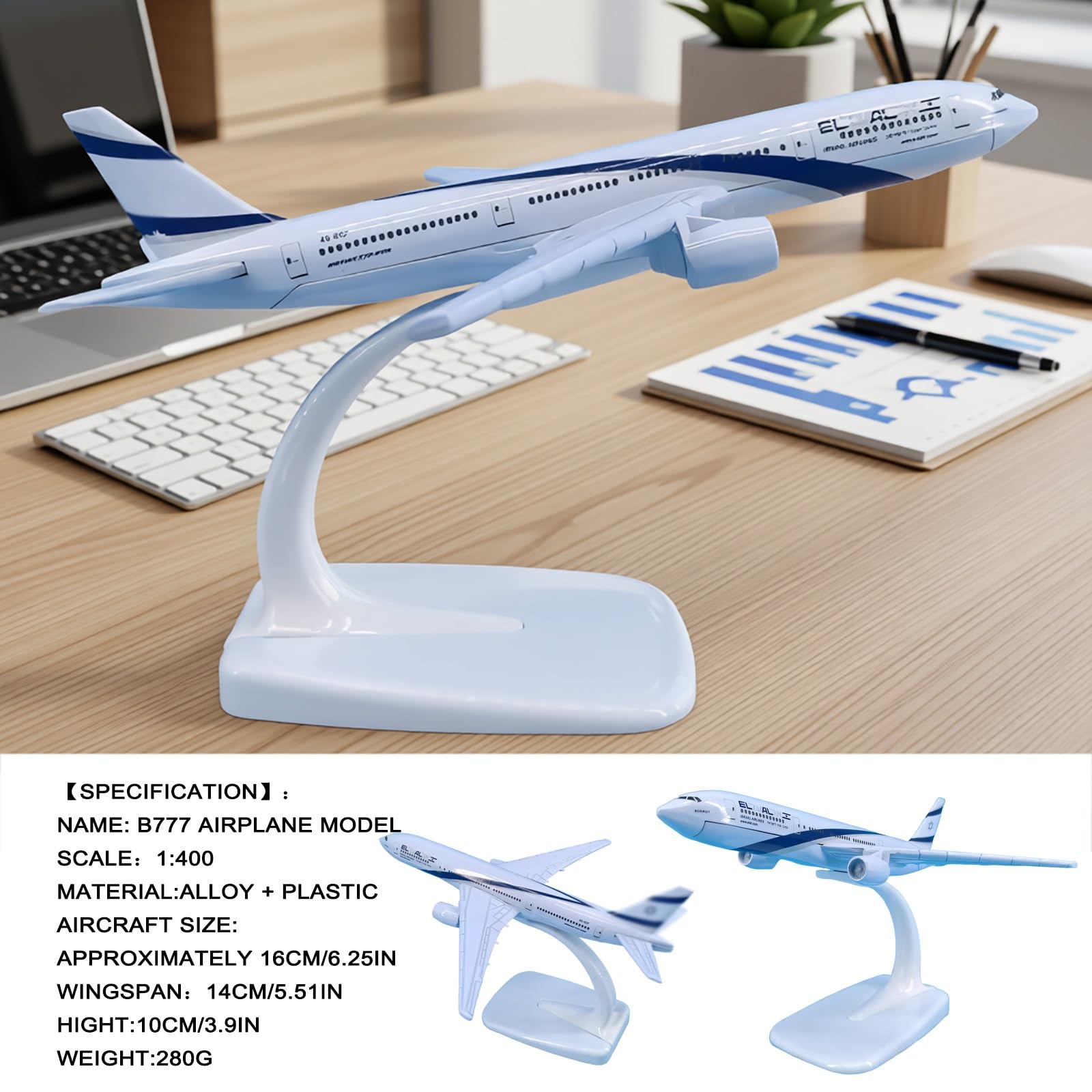 Scala 1:400 B777 Modello aereo metallo pressofuso Aereo da collezione ad alta simulazione con ruote for espositore, for l'arredamento di casa ufficio, regalo gli appassionati