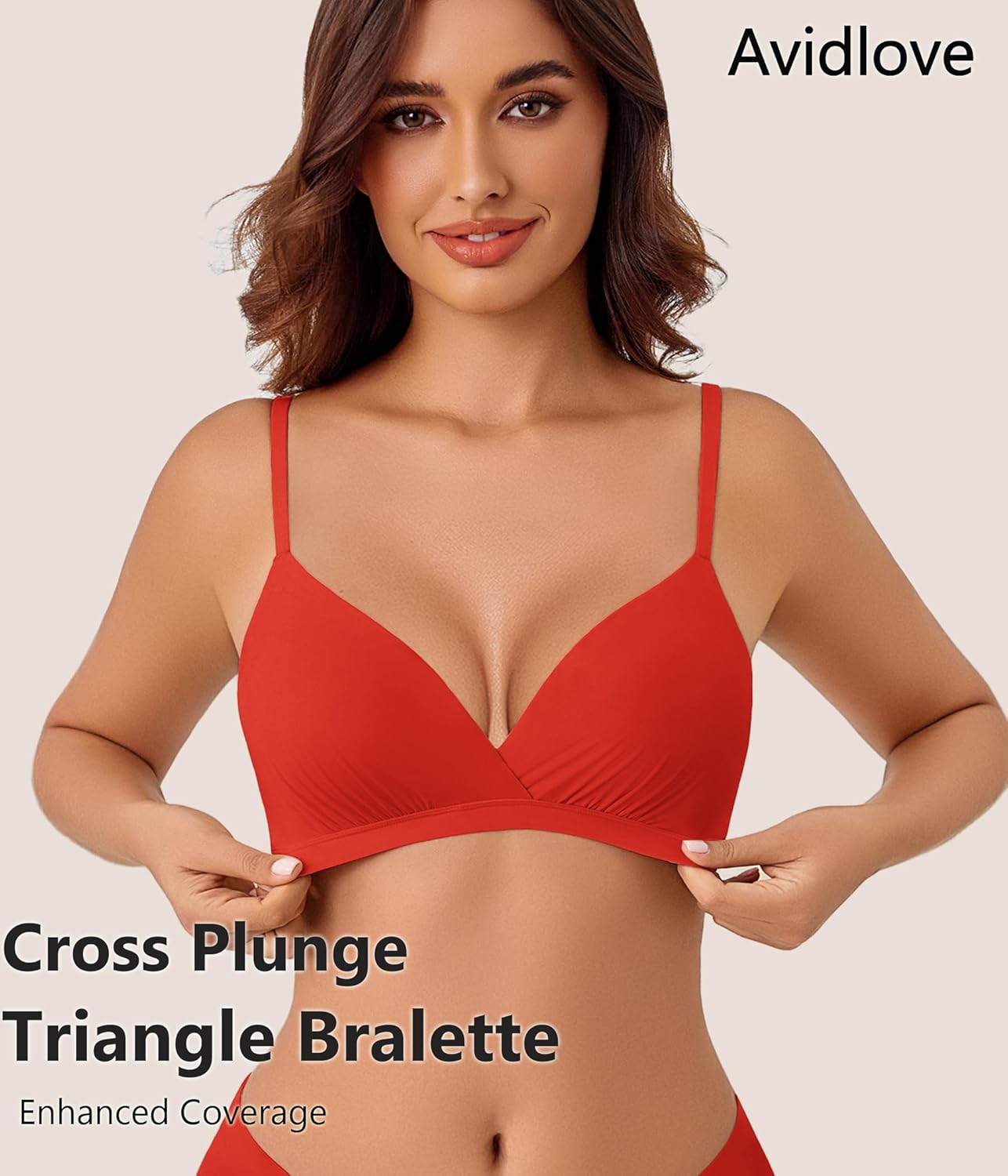 Avidlove Womens Wireless Triangle Bra Sexy Plunge Unpadded Bras Comfortable Mesh Lining Bralette Tshirt Everyday Bra - Image 4