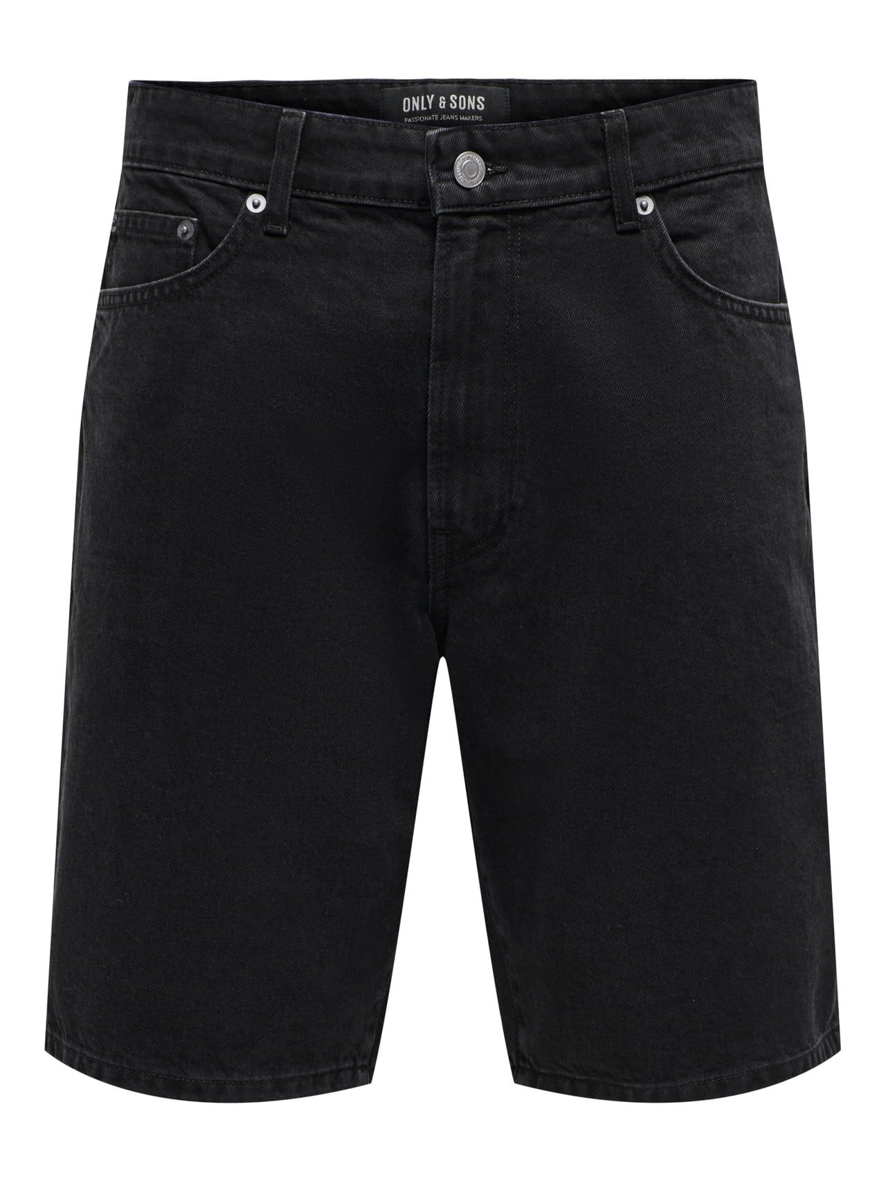 ONLY & SONS Men's Shorts, Black Denim, XL