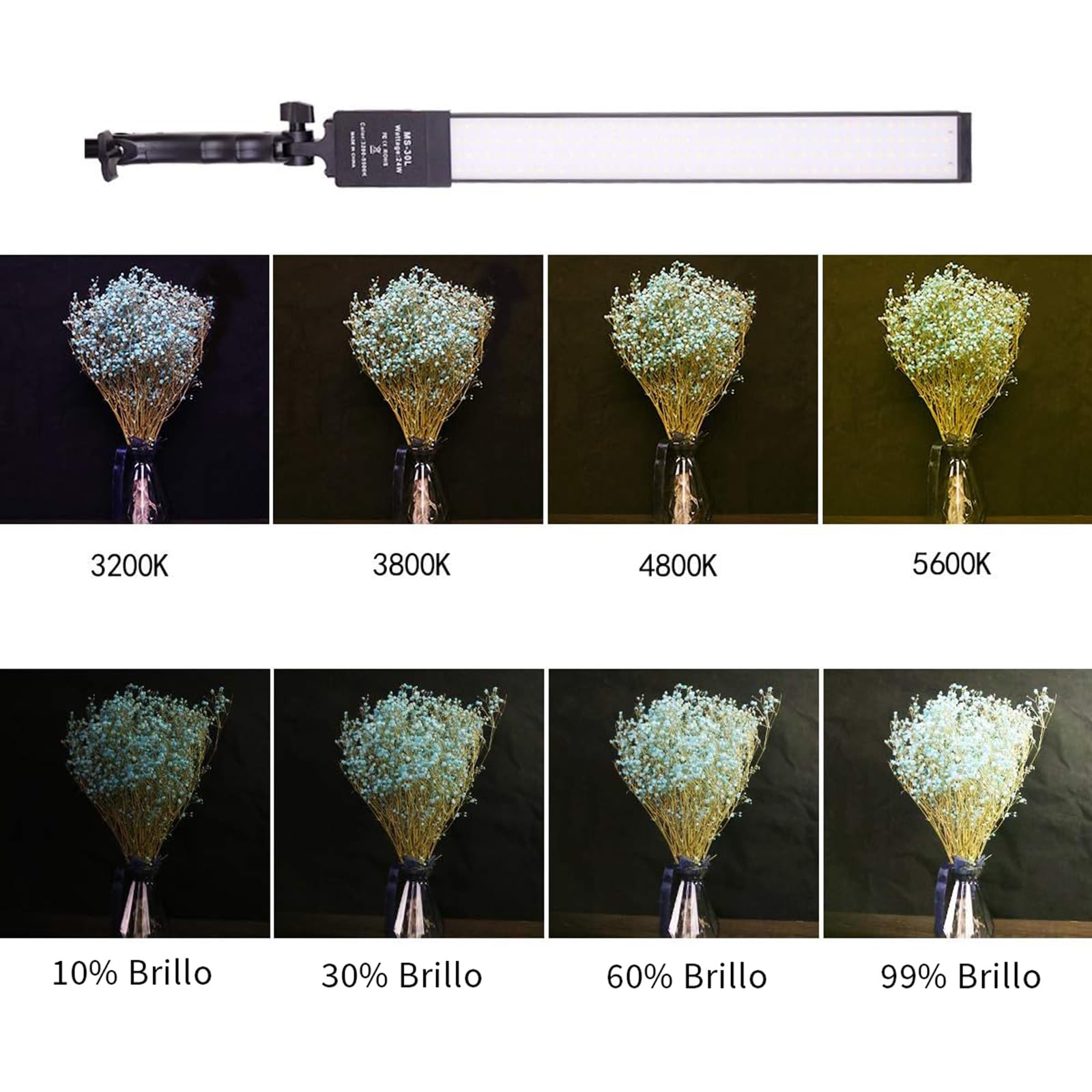 Juego de 2 luces LED bicolor regulables para vídeo y vídeo, con trípode, bolsa de transporte, juego de luz para cámara de vídeo, YouTube, producto de fotografía, 3200-5500 K, CRI 96+