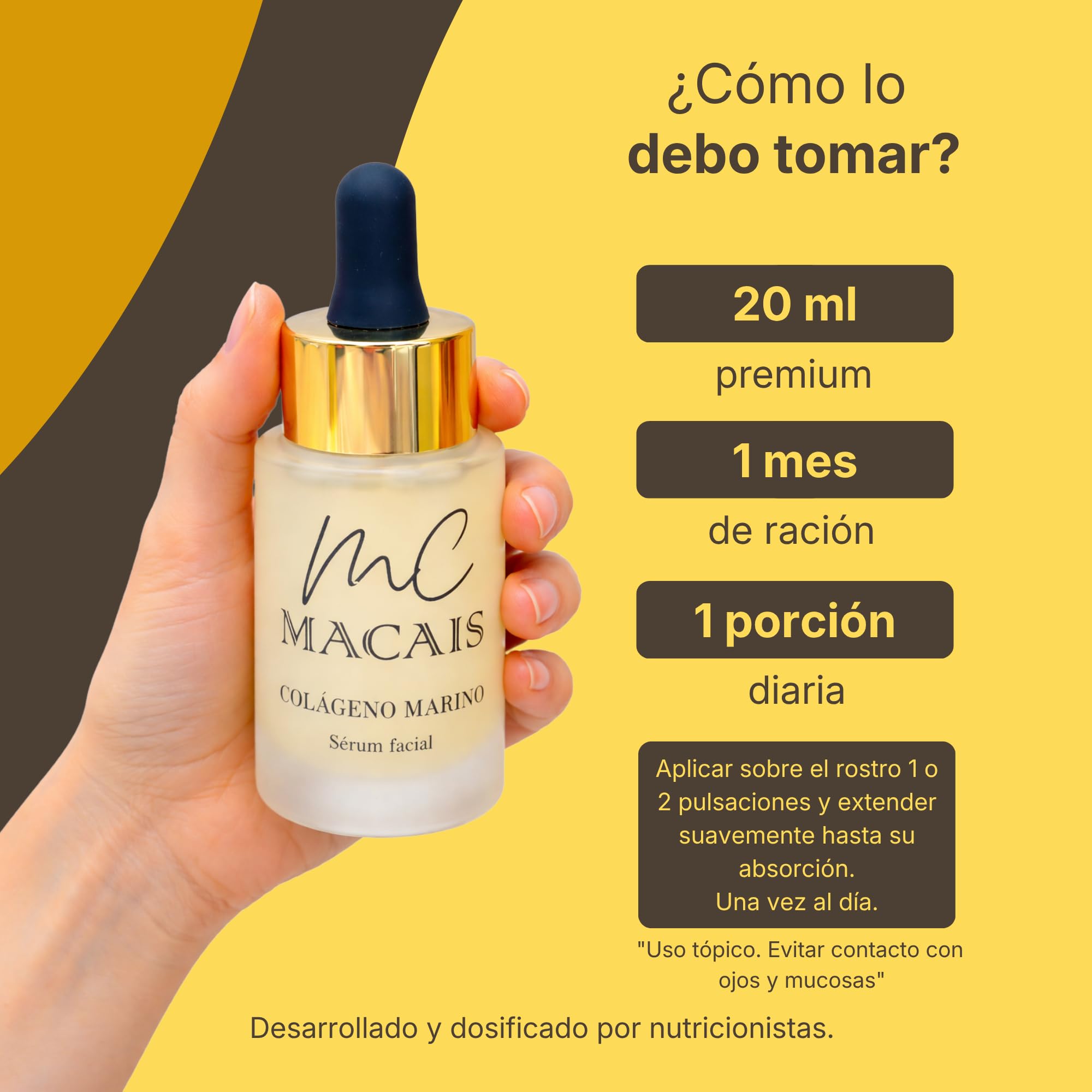 Siero Viso Idratante con Collagene Marino Idrolizzato – 20 ml Confezione da 2 – Siero al Collagene per Idratazione, Elasticità e Morbidezza della Pelle – Trattamento Viso per Uso Quotidiano – Macais