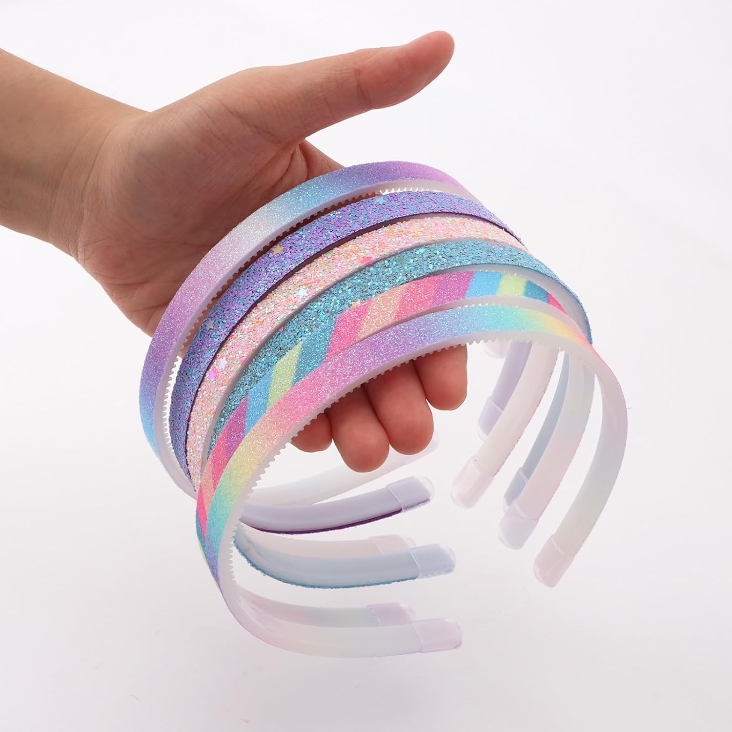 Glitter Headband 6pcs Plastic Non Slip Hairbands with Teeth image 3