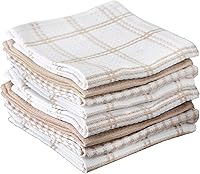 T-Fal Premium Waffle Weave Dish Cloths - 100% Cotton, Highly Absorbent & Quick-Drying, Super Soft 12x13" 8-Pack for Kitchen Cleaning