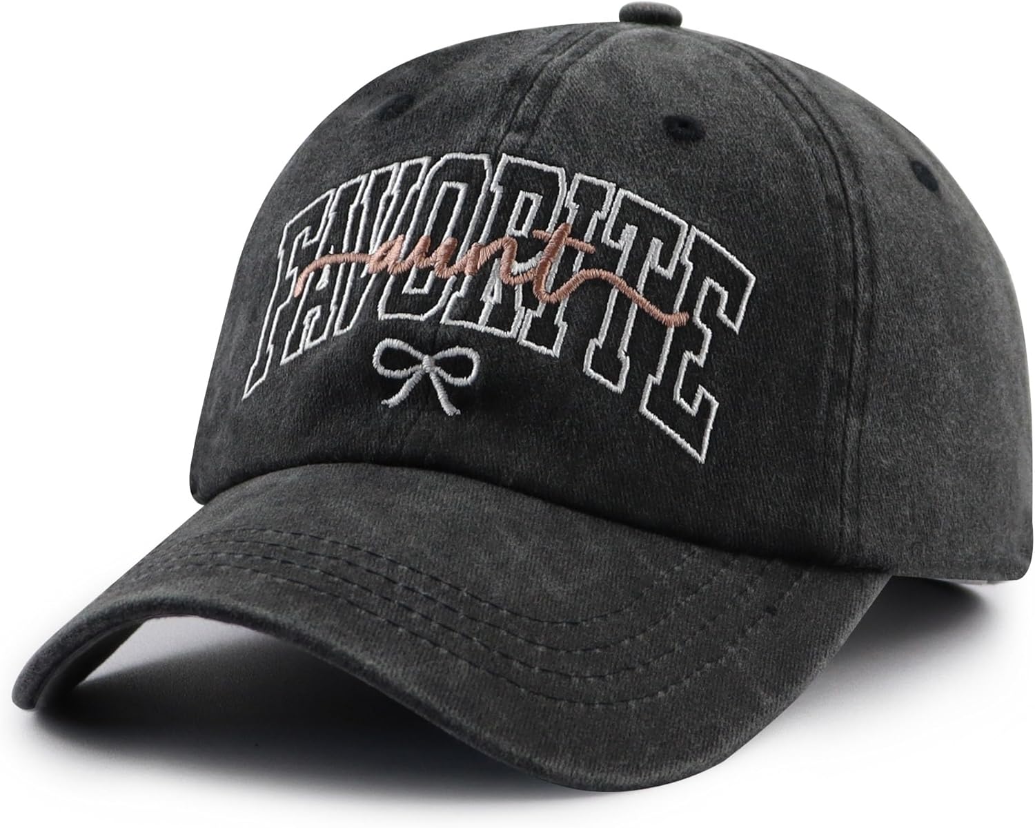 Favorite Aunt Hat for Women, Cute Adjustable Cotton Embroidered Auntie Baseball Cap - Image 2