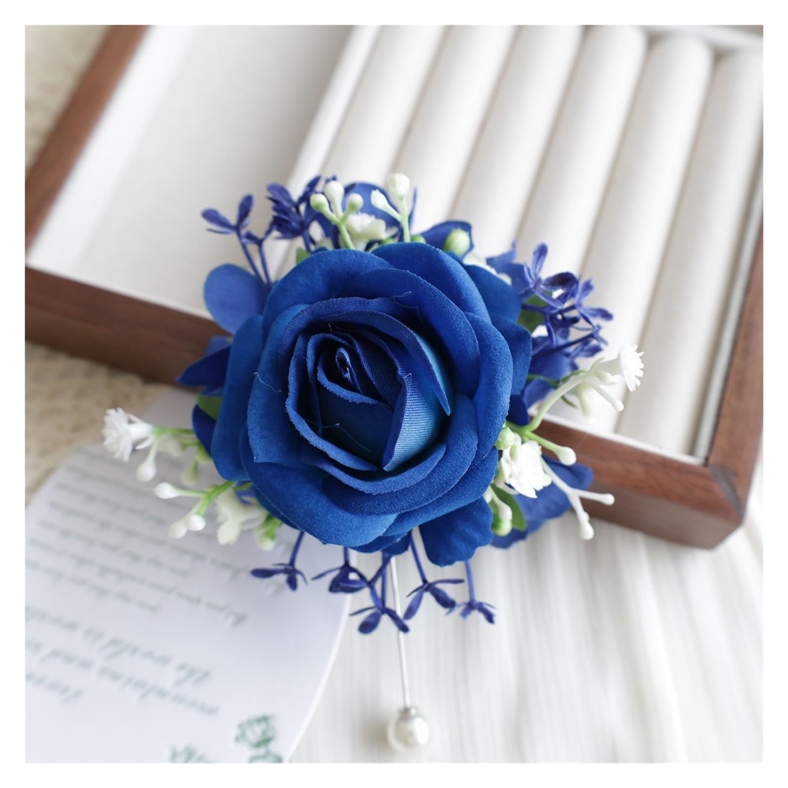 GHHZML Boutonniere Wrist Corsage Wristlet Band Bracelet and Men Boutonniere for Wedding Artificial Flower Prom Decorations