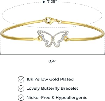 MORGAN & PAIGE Bronze 18K Yellow, 14K Rose Gold or Rhodium Plated Diamond Accent Two-Tone Bangle Bracelets for Women - Open Bangle Bracelets for Women, Hypoallergenic Elegant Jewelry, 7.25 inches