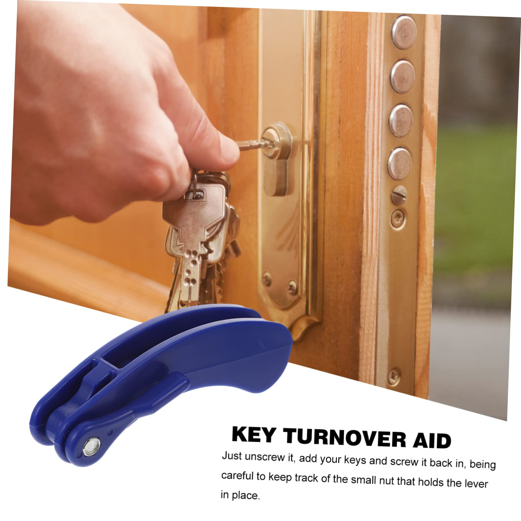 HAPINARY 3pcs Key Transfer Assistant Automotive Tools Key Turner Aid Key Grip Aid Practical Adaptive Key Turner Key Holder Foldable Key Aid Car Booster Key Fob Two Key Turner Plastic Blue