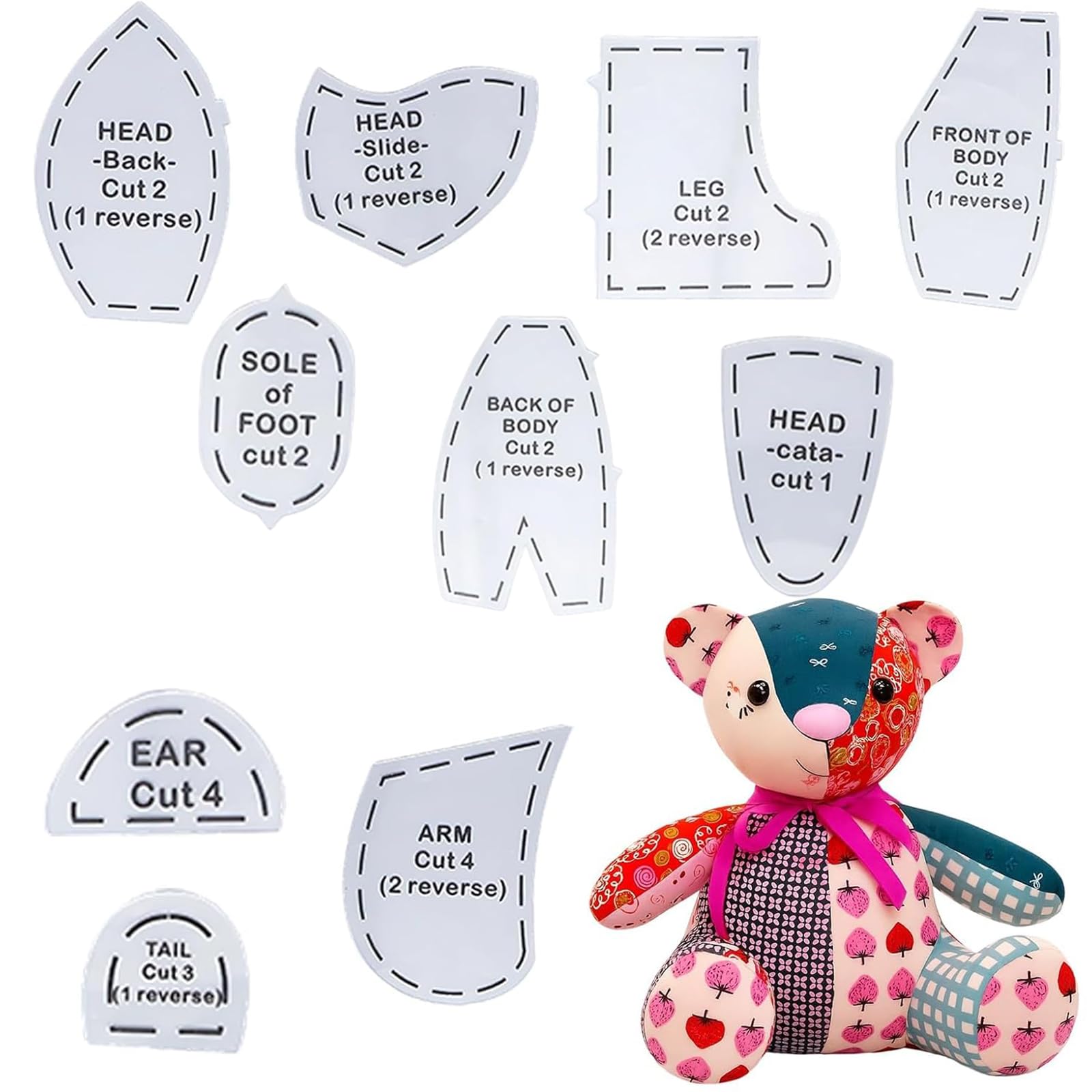 Memory Bear Sewing Patterns UK, Easy Sewing Patterns for Beginners, Create Meaningful Keepsakes, Transform Clothes into Memory Bears, 15 Inch Sewing Pattern Set
