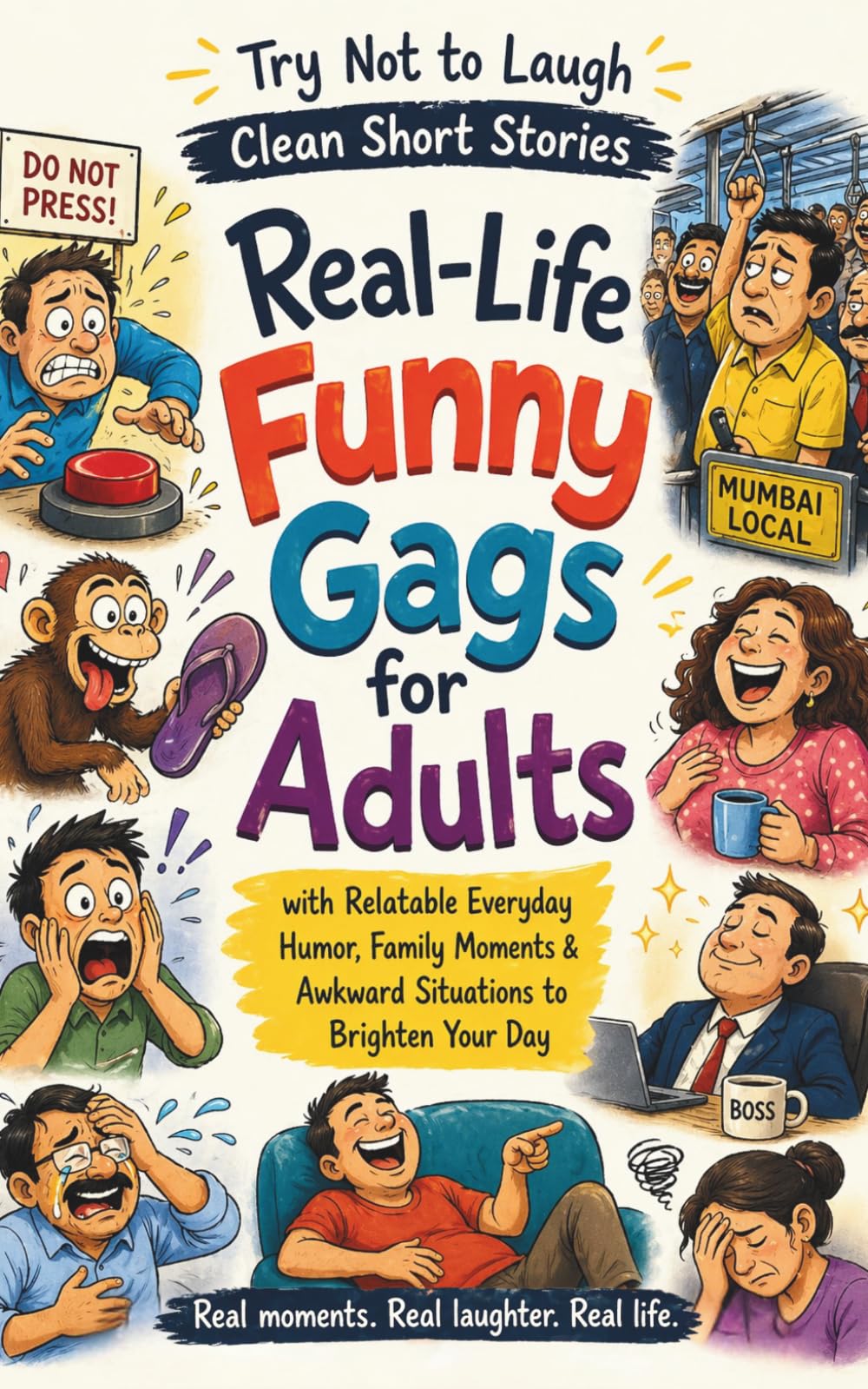 Real-Life Funny Gags for Adults: Try Not to Laugh Clean Short Stories with Relatable Everyday Humor, Family Moments & Awkward Situations to Brighten Your Day