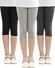 Adorel Leggings 3/4 Capri Cotton Capri Leggings Short Summer Girl Pack of 3