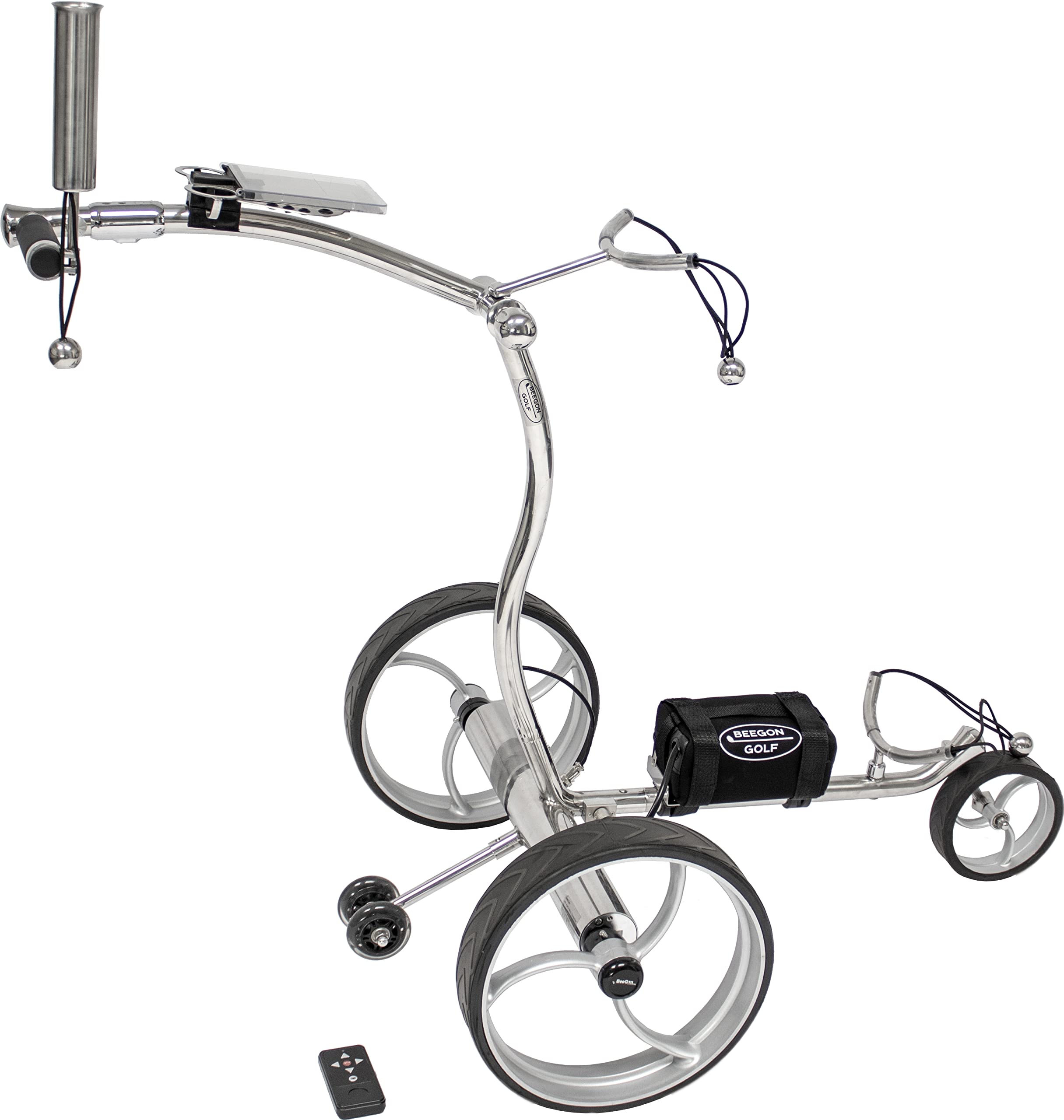 BeeGon Golf Carrello da Golf Elettrico GT-ES900R PRO Litio, Acciaio Inossidabile, 10Ah con Telecomando