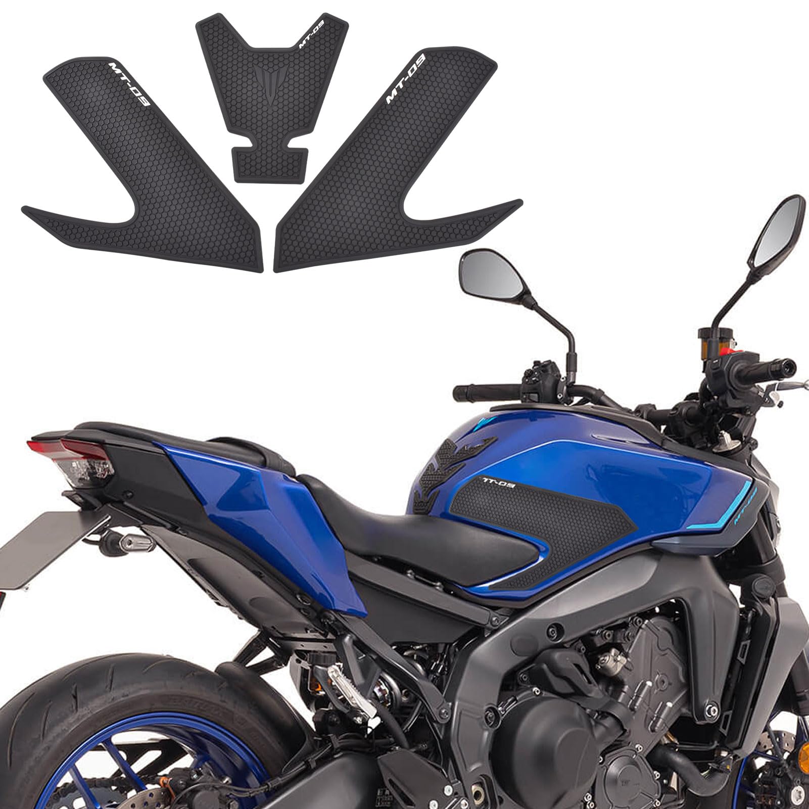 für Ya&ma&ha MT09 2024–2026 – Tankpad Motorrad-Tankaufkleber Kniegriff Traktionspad