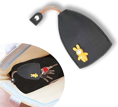 Hawyet 1 bolsa de llaves extraíble de poliuretano para automóvil con conejo, cubierta portátil de gran capacidad para llaves de almacenamiento,