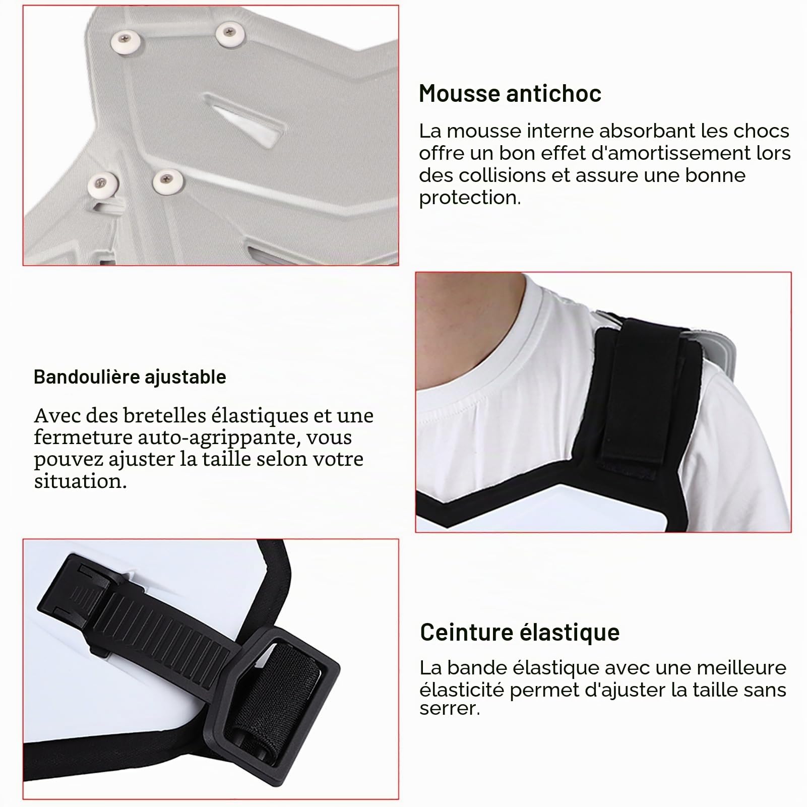 Gilet de Protection du Corps pour Moto, Armure de Poitrine, pour Moto Tout-Terrain, Course, Cyclisme, Ski, Motocross, pour Adultes et Enfants, Vestes de Protection pour Vélo de