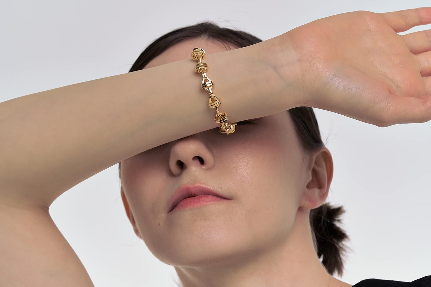 18K Gold Plated Bracelet for Women, Elegance Design Link Chain Jewelry Made in Korea