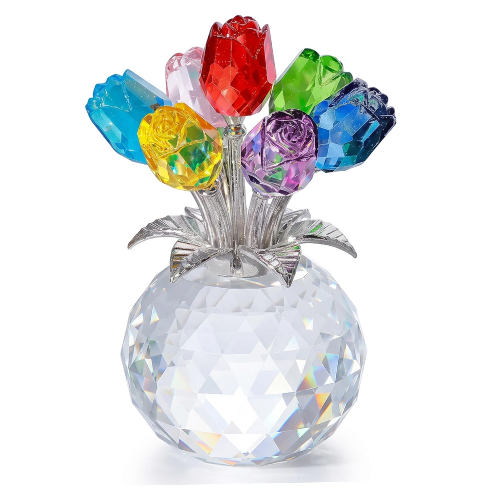 Flores artificiales de cristal fino ramo exquisito y jarrón moderno