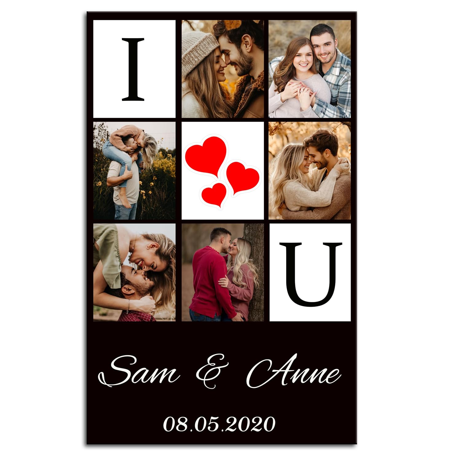 ZHIYYHAO Customize 6 Picture Collage Canvas Wall Art Personalized Multi Pictures Prints to Canvas Wall Art for Kids Family Lover Wedding Anniversary (CF-15, 30.00L X20.00W'')