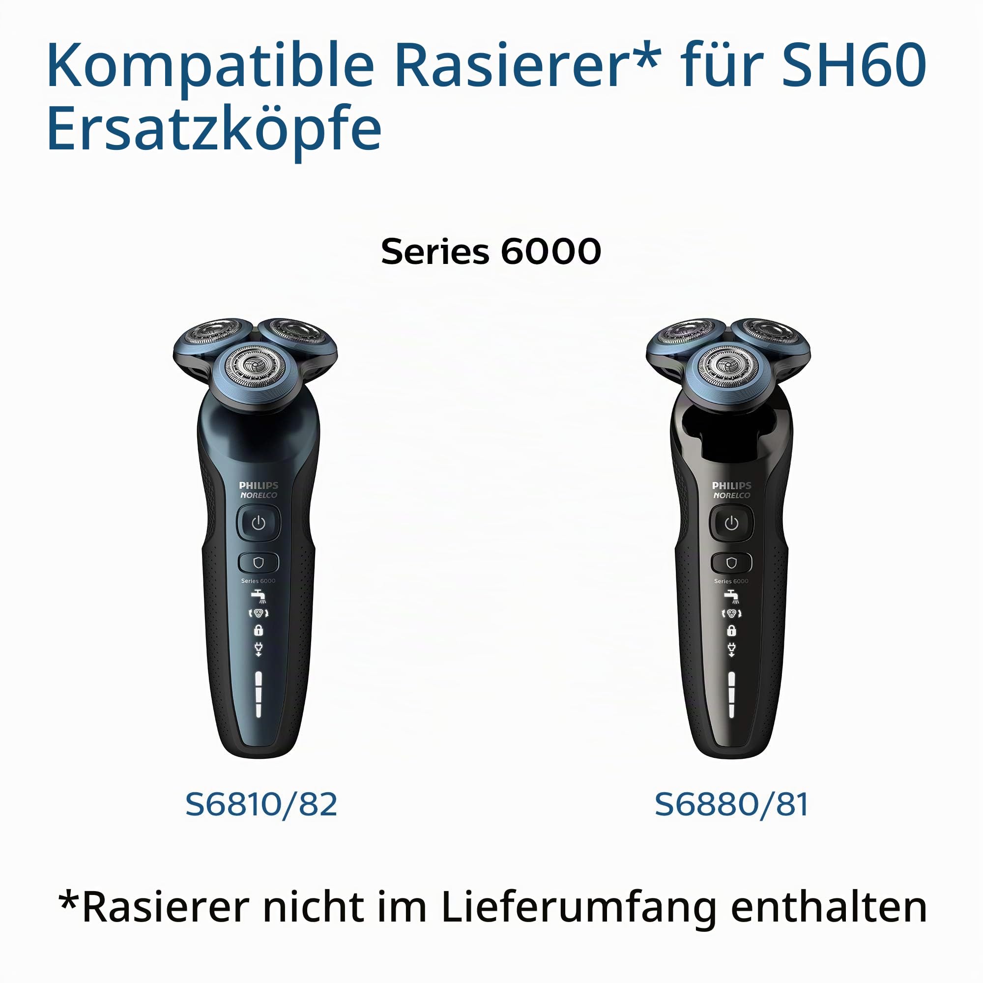 Philips Norelco Original SH60/72 Scherköpfe, kompatibel mit Norelco Rasierer Serie 6000