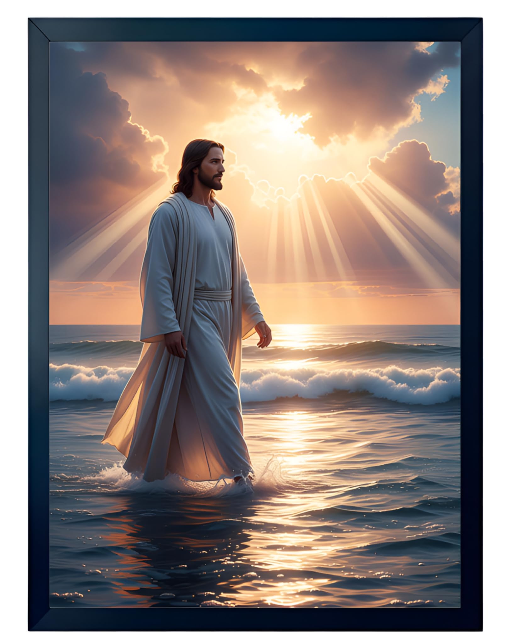 Jesus Christ Sacred Heart Photo Frame - Golden Black -10 Jesus Christ Sacred Heart Photo Frame - Golden Black -10
