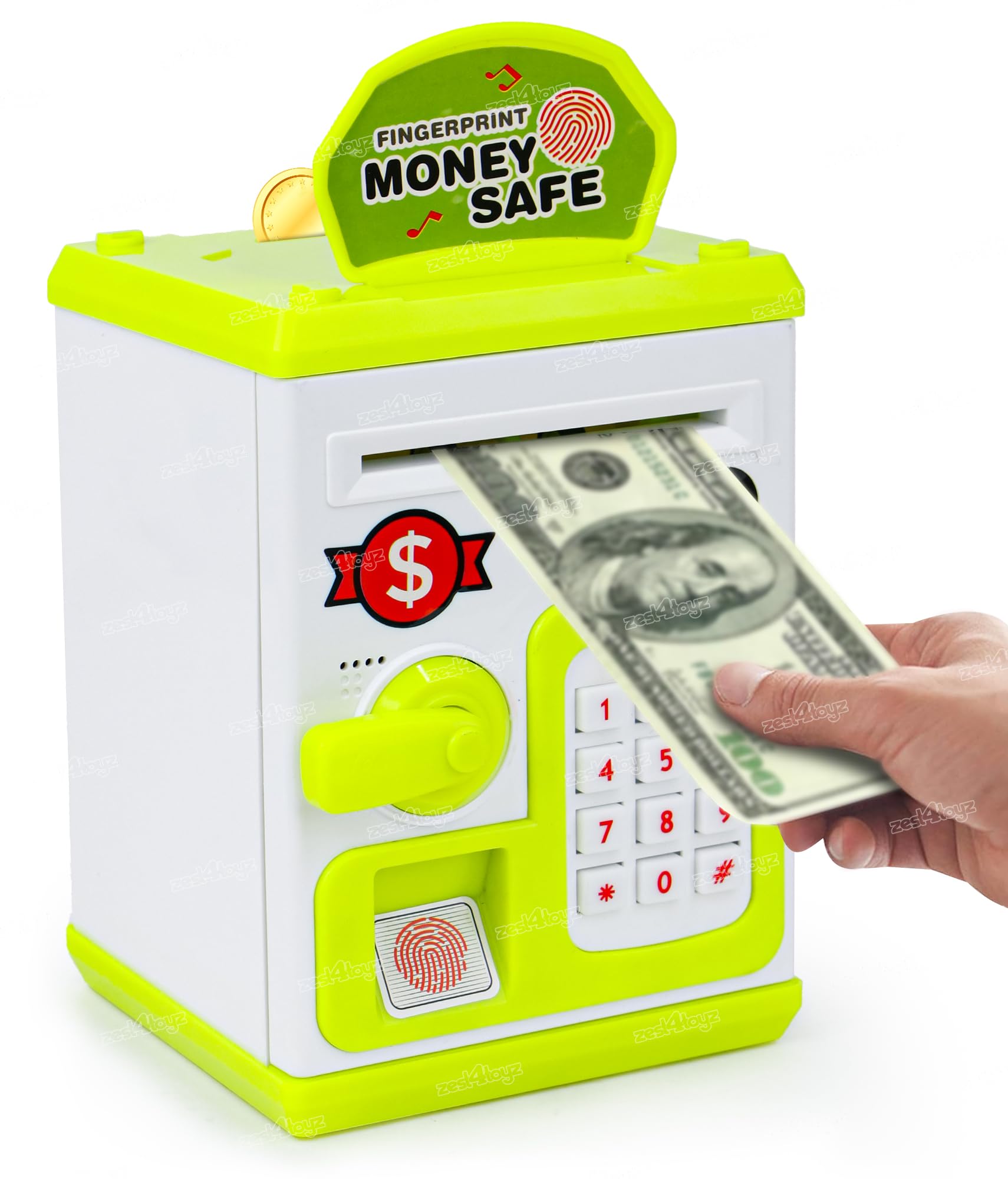 Zest 4 Toyz Piggy Bank with Lock Code Money Saving Coin Bank Auto Cash Roller Birthday Return Gift for Kids(Green) (B0CSRK3FJH) Amazon Price History, Amazon Price Tracker