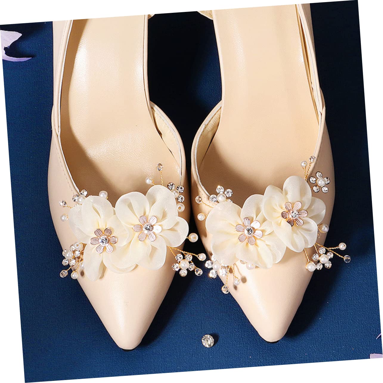 SOIMISS 6pezzi Clip Per Scarpe Da Sposa Con Fiori e Strass Decorazioni Eleganti Per Cerimonie Nuziali Accessori Rimovibili Per Scarpe Raso Sandali e Décolleté