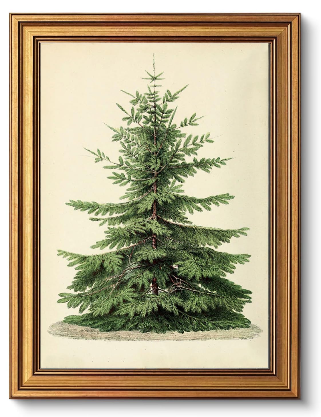 AGOLINE Vintage Gold Framed Wall Art (12x16in)-Christmas Tree Vintage Pictures Canvas Wall Art for Living Room, Kitchen,Framed Prints For Bedroom Walls, Christma Home Decor
