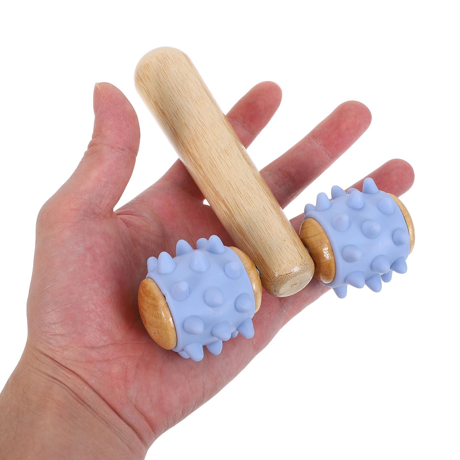 COLLBATH 2 Szt. Częściowy Drewniany Masażer Wałek Do Masażu Rąk i Nóg Ręczny Roller Do Masażu Ciała Ergonomiczny Przyrząd Pleców Stóp i Ramion Poprawiający Krążenie dla Kobiet i Mężczyzn i