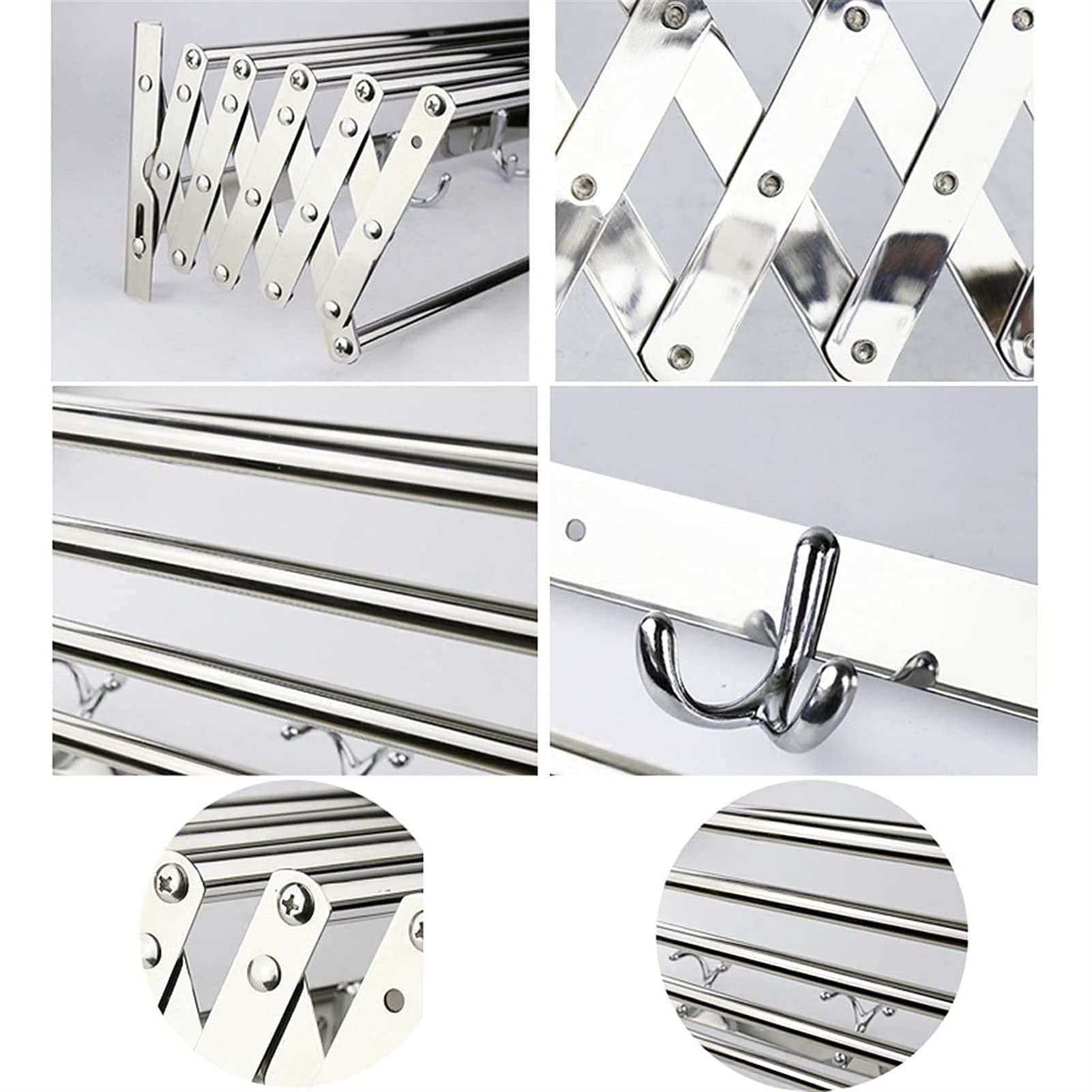 Este tendedero de Pared, tendedero Plegable, tendedero de Ropa Extensible y retráctil, tendedero de Ropa fácil de Instalar (50 cm) (60 cm) (50 cm)