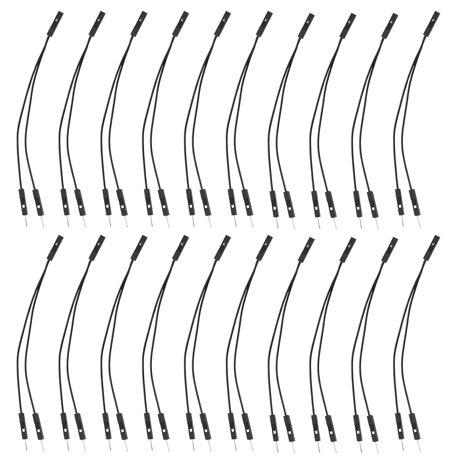 ECSiNG 20Pcs Câbles Ruban Du-Pont 2,54mm Femelle Vers Double Mâle 12cm