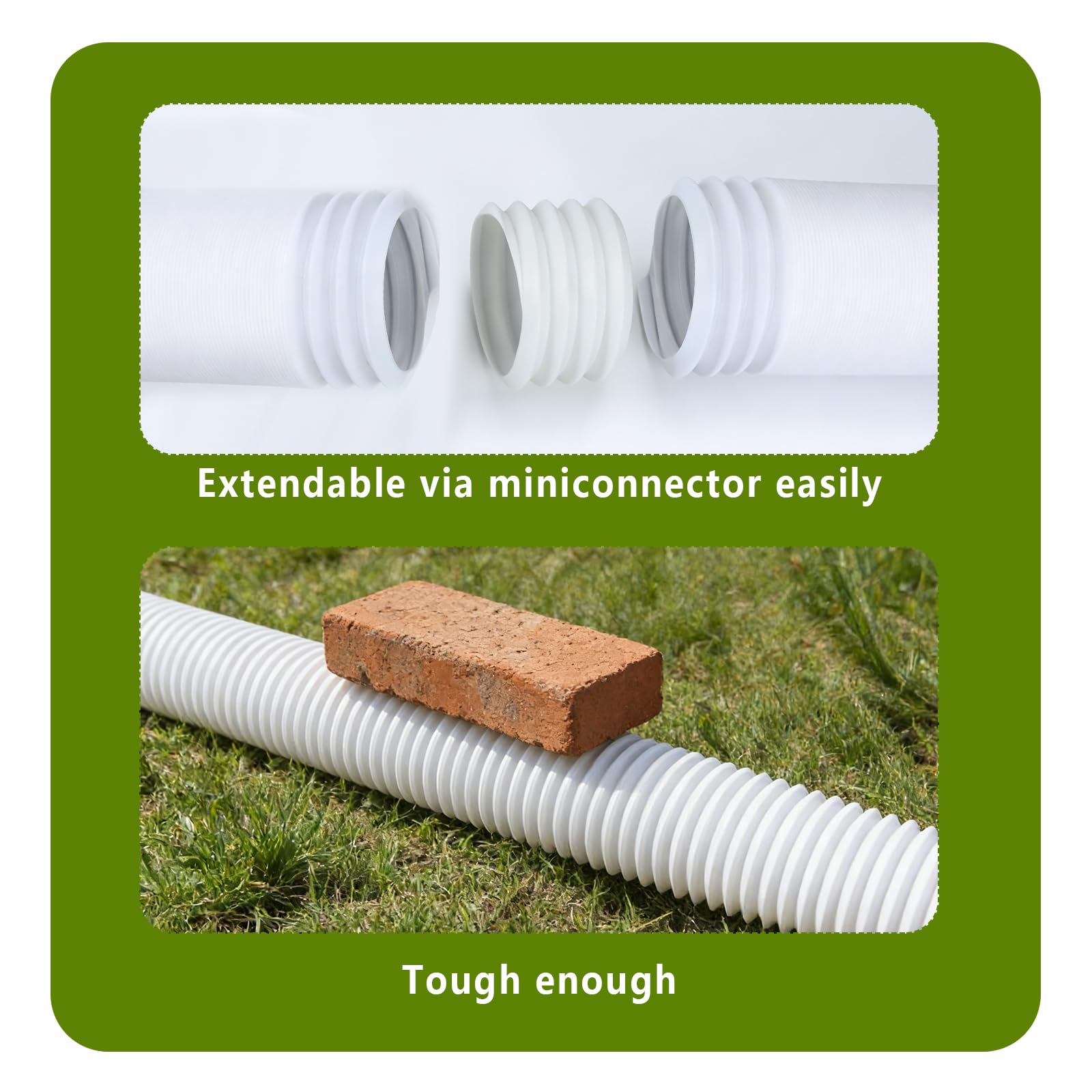 2 Pack downspout extension, White Gutter Downspout Extensions from 20-68 Inches, gutter extension，downspout diverter，with Mounting Screws for Down spout Drain Extension. - 5